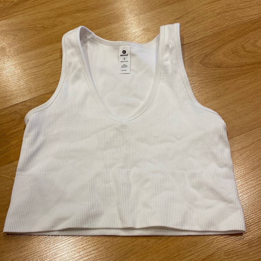 White workout tank